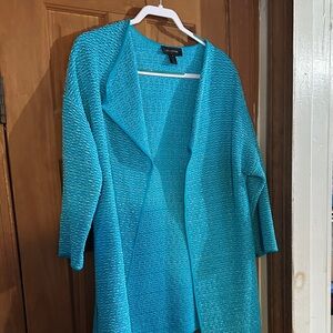 St. John Vibrant Blue Open-Front Blazer
